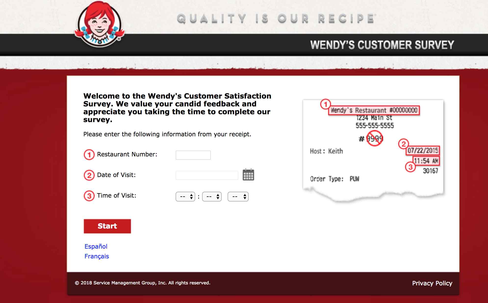 wendys survey